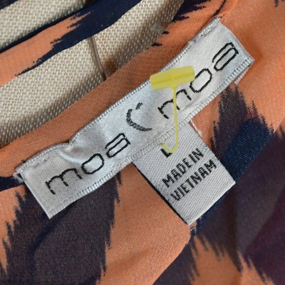 Moa Moa 3/4 Sleeve Zig Zag Pattern Blouse Size L - Picture 7 of 8